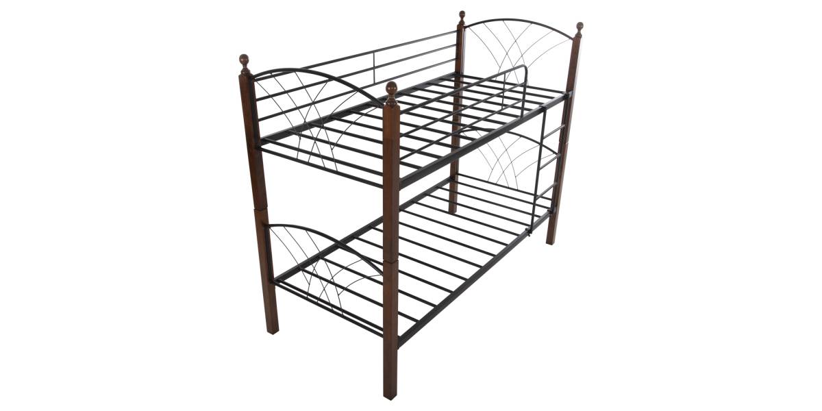 ΚΟΥΚΕΤΑ ΚΡΕΒΑΤΙ STOREY HM687 ΜΑΥΡΟ ΜΕΤΑΛΛΟ-ΚΑΡΥΔΙ RUBBERWOOD-ΓΙΑ ΣΤΡΩΜΑ 190x90εκ