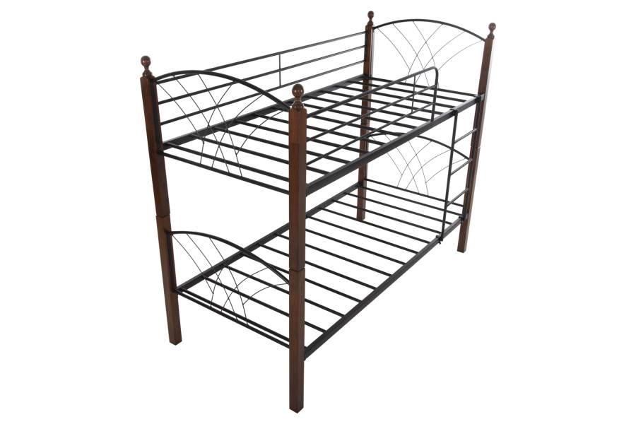 ΚΟΥΚΕΤΑ ΚΡΕΒΑΤΙ STOREY HM687 ΜΑΥΡΟ ΜΕΤΑΛΛΟ-ΚΑΡΥΔΙ RUBBERWOOD-ΓΙΑ ΣΤΡΩΜΑ 190x90εκ