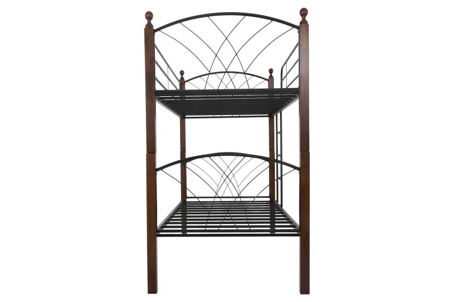 ΚΟΥΚΕΤΑ ΚΡΕΒΑΤΙ STOREY HM687 ΜΑΥΡΟ ΜΕΤΑΛΛΟ-ΚΑΡΥΔΙ RUBBERWOOD-ΓΙΑ ΣΤΡΩΜΑ 190x90εκ