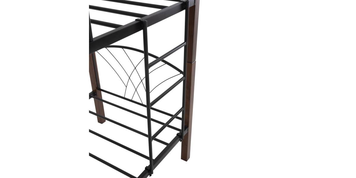 ΚΟΥΚΕΤΑ ΚΡΕΒΑΤΙ STOREY HM687 ΜΑΥΡΟ ΜΕΤΑΛΛΟ-ΚΑΡΥΔΙ RUBBERWOOD-ΓΙΑ ΣΤΡΩΜΑ 190x90εκ