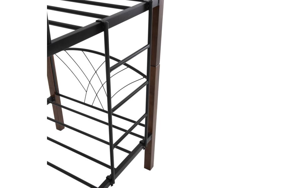 ΚΟΥΚΕΤΑ ΚΡΕΒΑΤΙ STOREY HM687 ΜΑΥΡΟ ΜΕΤΑΛΛΟ-ΚΑΡΥΔΙ RUBBERWOOD-ΓΙΑ ΣΤΡΩΜΑ 190x90εκ
