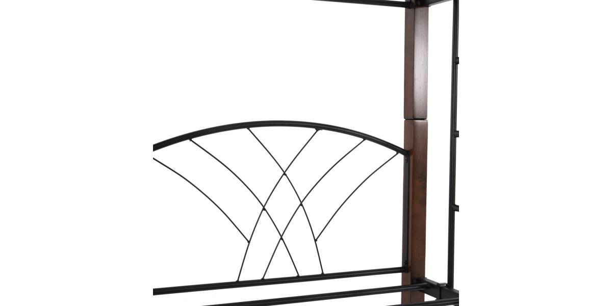 ΚΟΥΚΕΤΑ ΚΡΕΒΑΤΙ STOREY HM687 ΜΑΥΡΟ ΜΕΤΑΛΛΟ-ΚΑΡΥΔΙ RUBBERWOOD-ΓΙΑ ΣΤΡΩΜΑ 190x90εκ