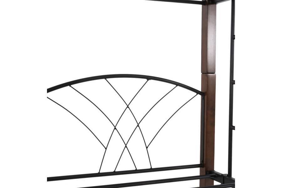 ΚΟΥΚΕΤΑ ΚΡΕΒΑΤΙ STOREY HM687 ΜΑΥΡΟ ΜΕΤΑΛΛΟ-ΚΑΡΥΔΙ RUBBERWOOD-ΓΙΑ ΣΤΡΩΜΑ 190x90εκ