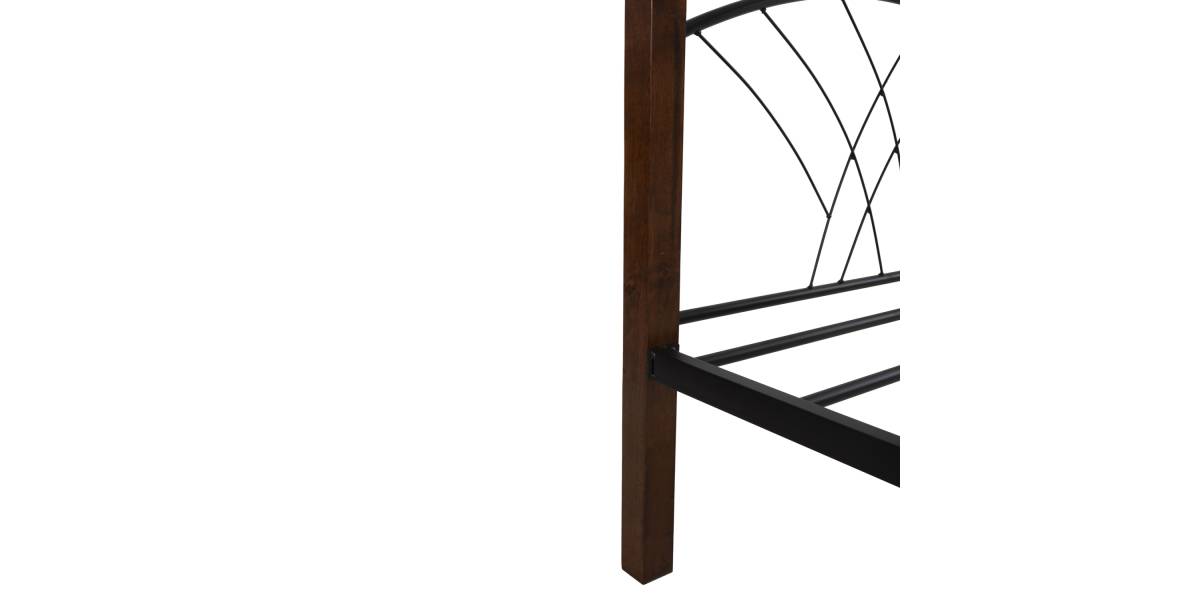 ΚΟΥΚΕΤΑ ΚΡΕΒΑΤΙ STOREY HM687 ΜΑΥΡΟ ΜΕΤΑΛΛΟ-ΚΑΡΥΔΙ RUBBERWOOD-ΓΙΑ ΣΤΡΩΜΑ 190x90εκ