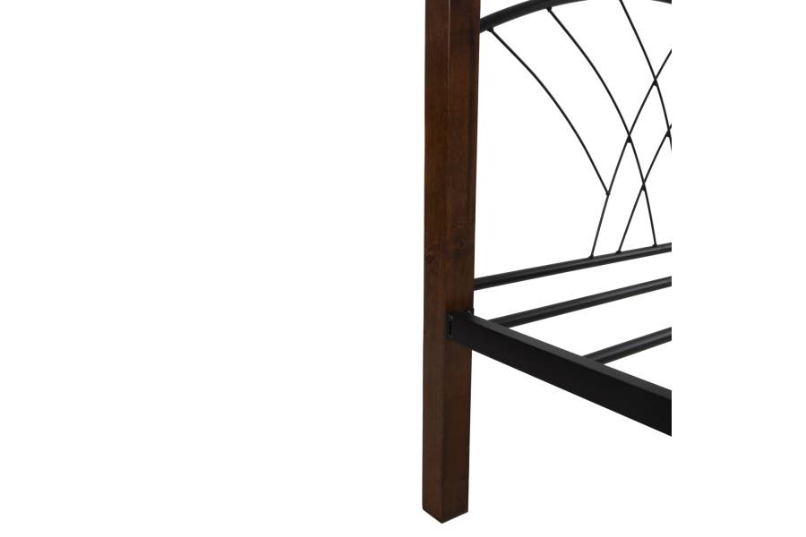 ΚΟΥΚΕΤΑ ΚΡΕΒΑΤΙ STOREY HM687 ΜΑΥΡΟ ΜΕΤΑΛΛΟ-ΚΑΡΥΔΙ RUBBERWOOD-ΓΙΑ ΣΤΡΩΜΑ 190x90εκ