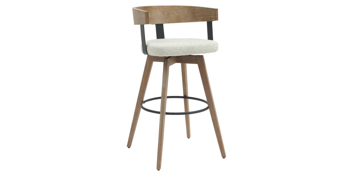 ΣΚΑΜΠΟ ΜΠΑΡ ΠΕΡΙΣΤΡΕΦΟΜΕΝΟ LANI HM9988.01 ΠΟΔΙΑ ΟΞΙΑΣ-ΕΚΡΟΥ ΥΦΑΣΜΑ 52,5x50.5x88Υεκ.