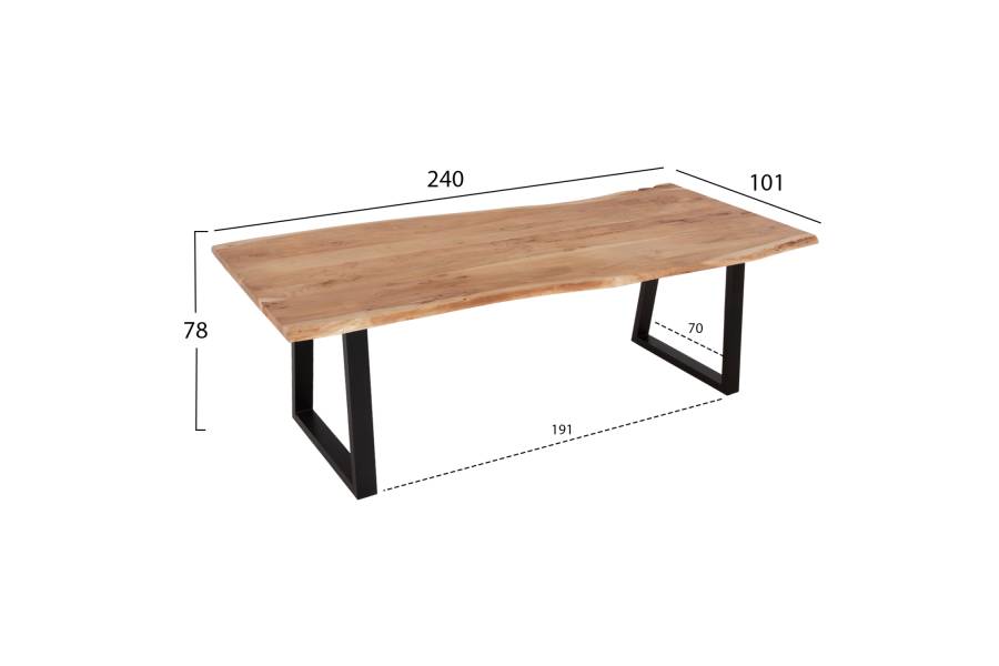 ΤΡΑΠΕΖΙ MONTANA HM9620.21 ΜΑΣΙΦ ΞΥΛΟ ΑΚΑΚΙΑΣ 240x101x78Υεκ. 3,5εκ ΠΑΧΟΣ ΕΠΙΦΑΝΕΙΑΣ