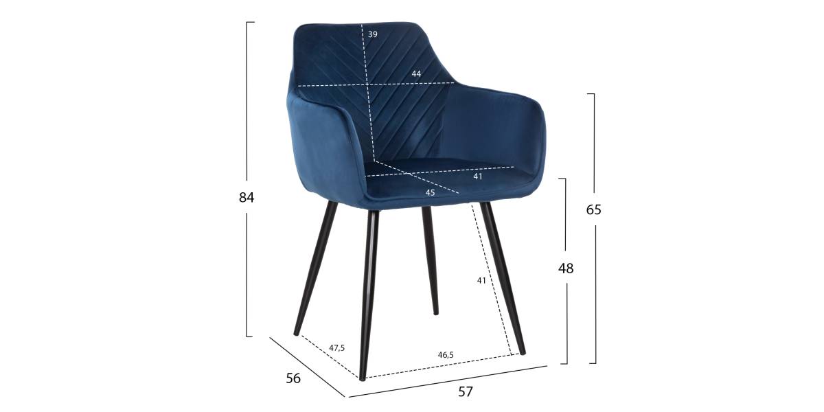 ΠΟΛΥΘΡΟΝΑ LATRELL HM8582.08 ΜΠΛΕ ΒΕΛΟΥΔΟ & ΜΑΥΡΑ ΜΕΤΑΛΛΙΚΑ ΠΟΔΙΑ 57x56x84Yεκ.