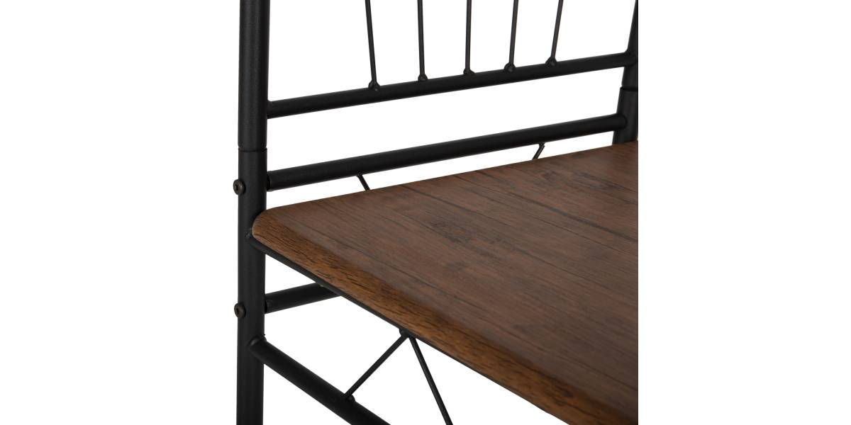 ΣΕΤ ΤΡΑΠΕΖΑΡΙΑΣ 5ΤΜΧ PEARY HM9416.11 ΜΕΤΑΛΛΟ ΜΑΥΡΟ-MDF ΚΑΡΥΔΙ 110x60x74Yεκ.