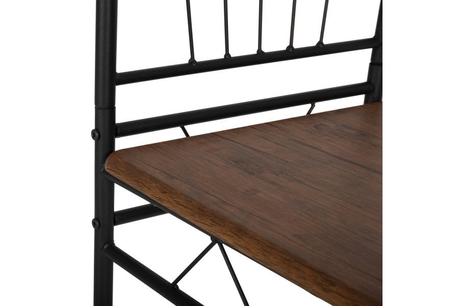ΣΕΤ ΤΡΑΠΕΖΑΡΙΑΣ 5ΤΜΧ PEARY HM9416.11 ΜΕΤΑΛΛΟ ΜΑΥΡΟ-MDF ΚΑΡΥΔΙ 110x60x74Yεκ.