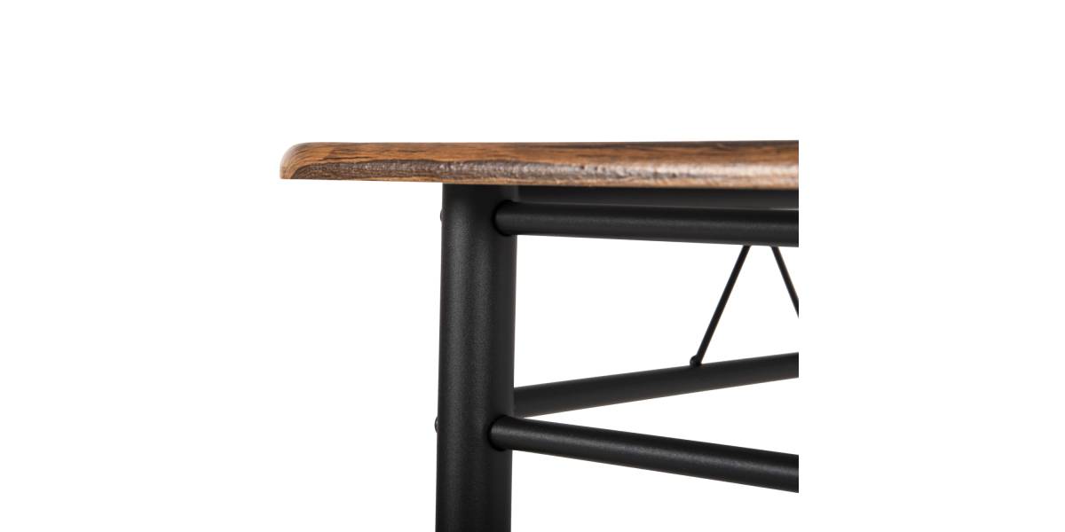 ΣΕΤ ΤΡΑΠΕΖΑΡΙΑΣ 5ΤΜΧ PEARY HM9416.11 ΜΕΤΑΛΛΟ ΜΑΥΡΟ-MDF ΚΑΡΥΔΙ 110x60x74Yεκ.