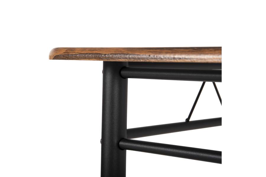 ΣΕΤ ΤΡΑΠΕΖΑΡΙΑΣ 5ΤΜΧ PEARY HM9416.11 ΜΕΤΑΛΛΟ ΜΑΥΡΟ-MDF ΚΑΡΥΔΙ 110x60x74Yεκ.
