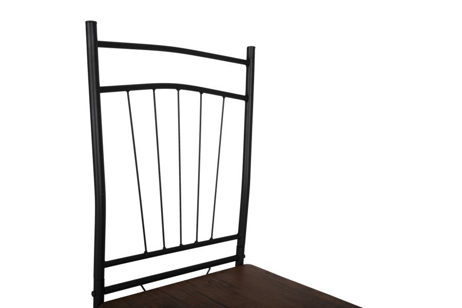 ΣΕΤ ΤΡΑΠΕΖΑΡΙΑΣ 5ΤΜΧ PEARY HM9416.11 ΜΕΤΑΛΛΟ ΜΑΥΡΟ-MDF ΚΑΡΥΔΙ 110x60x74Yεκ.