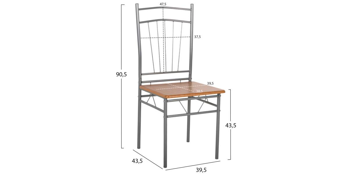 ΣΕΤ ΤΡΑΠΕΖΑΡΙΑΣ 5ΤΜΧ PEARY HM9416.12 ΜΕΤΑΛΛΟ ΑΣΗΜΙ-MDF ΣΟΝΑΜΑ 110x60x74Yεκ.