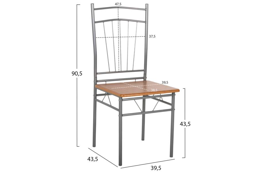 ΣΕΤ ΤΡΑΠΕΖΑΡΙΑΣ 5ΤΜΧ PEARY HM9416.12 ΜΕΤΑΛΛΟ ΑΣΗΜΙ-MDF ΣΟΝΑΜΑ 110x60x74Yεκ.