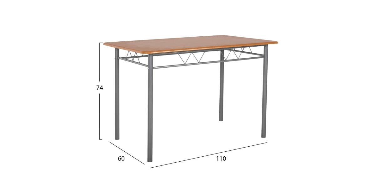 ΣΕΤ ΤΡΑΠΕΖΑΡΙΑΣ 5ΤΜΧ PEARY HM9416.12 ΜΕΤΑΛΛΟ ΑΣΗΜΙ-MDF ΣΟΝΑΜΑ 110x60x74Yεκ.