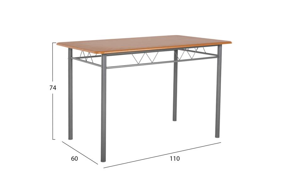 ΣΕΤ ΤΡΑΠΕΖΑΡΙΑΣ 5ΤΜΧ PEARY HM9416.12 ΜΕΤΑΛΛΟ ΑΣΗΜΙ-MDF ΣΟΝΑΜΑ 110x60x74Yεκ.