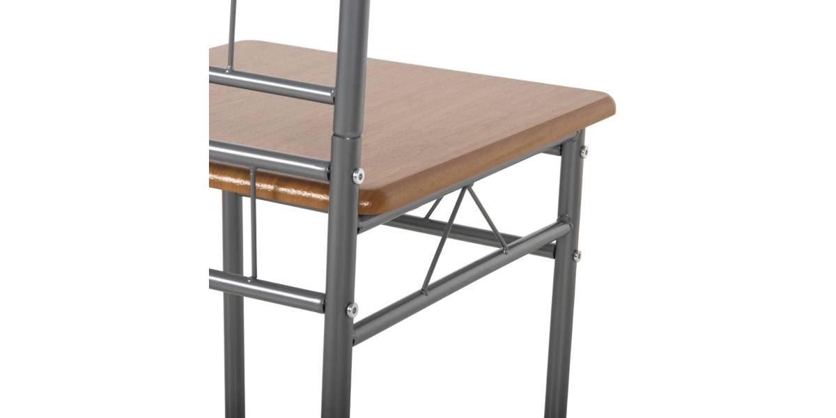 ΣΕΤ ΤΡΑΠΕΖΑΡΙΑΣ 5ΤΜΧ PEARY HM9416.12 ΜΕΤΑΛΛΟ ΑΣΗΜΙ-MDF ΣΟΝΑΜΑ 110x60x74Yεκ.