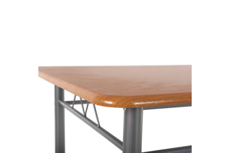 ΣΕΤ ΤΡΑΠΕΖΑΡΙΑΣ 5ΤΜΧ PEARY HM9416.12 ΜΕΤΑΛΛΟ ΑΣΗΜΙ-MDF ΣΟΝΑΜΑ 110x60x74Yεκ.