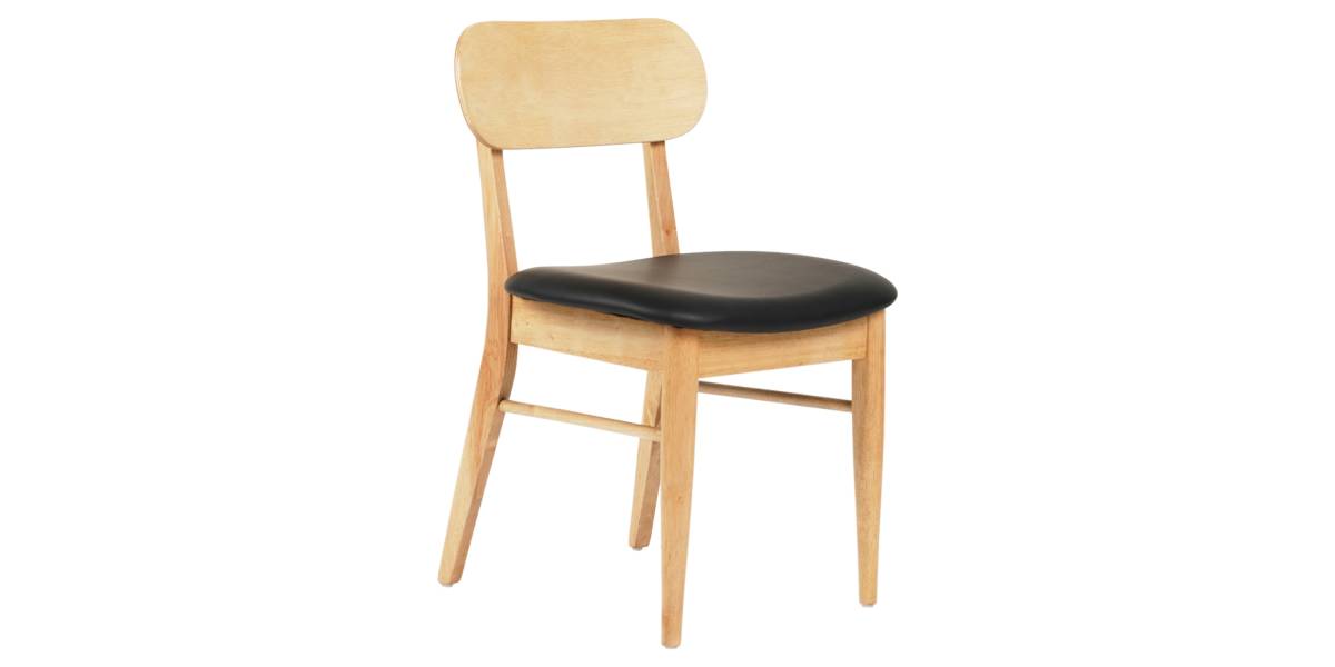 KΑΡΕΚΛΑ ΤΡΑΠΕΖΑΡΙΑΣ SEKOR HM9945.01 RUBBERWOOD-ΜΑΥΡΟ PU 50x50x80Υεκ.