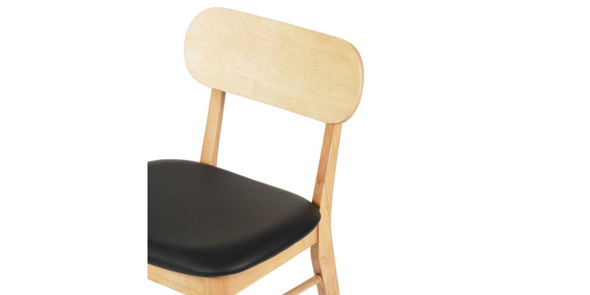 KΑΡΕΚΛΑ ΤΡΑΠΕΖΑΡΙΑΣ SEKOR HM9945.01 RUBBERWOOD-ΜΑΥΡΟ PU 50x50x80Υεκ.