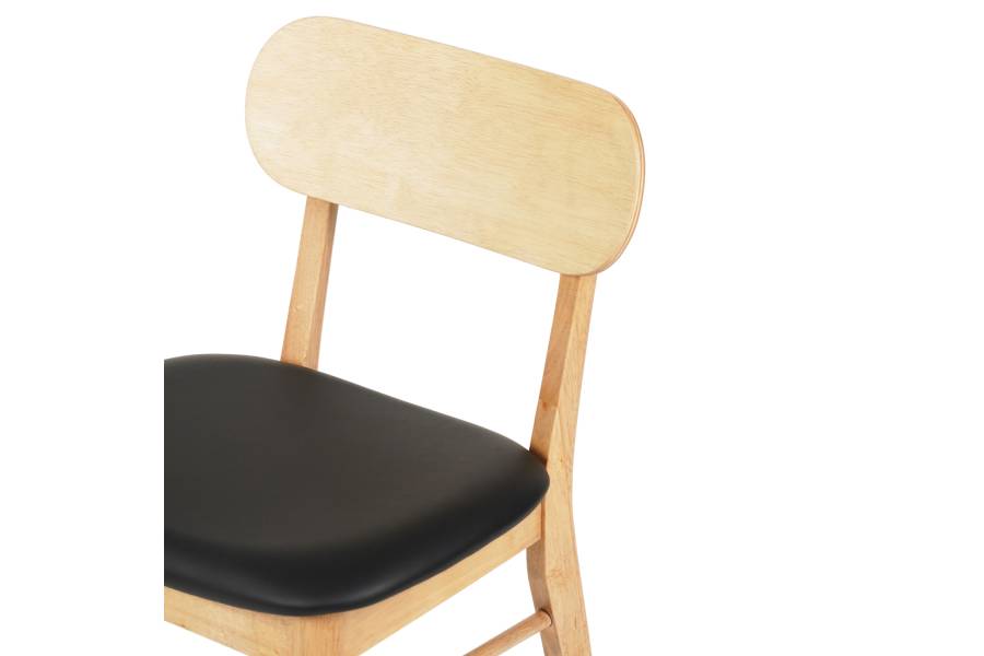 KΑΡΕΚΛΑ ΤΡΑΠΕΖΑΡΙΑΣ SEKOR HM9945.01 RUBBERWOOD-ΜΑΥΡΟ PU 50x50x80Υεκ.