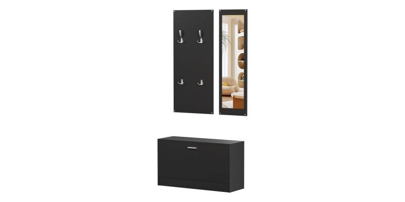 ΣΕΤ ΕΙΣΟΔΟΥ ΜΕ ΚΑΘΡΕΠΤΗ VERN HM2476.02 ΜΕΛΑΜΙΝΗ ΣΕ WENGE 80x27x175Υεκ