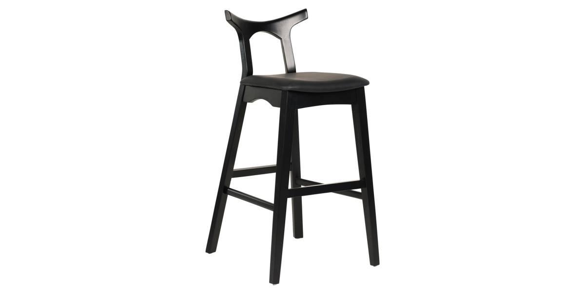 ΣΚΑΜΠΟ ΜΠΑΡ USOPP HM9951.02 RUBBERWOOD & PU ΣΕ ΜΑΥΡΟ 49x53x99,5Υεκ.