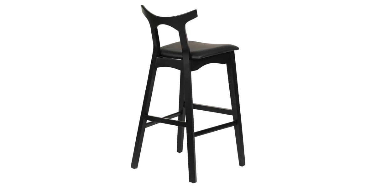 ΣΚΑΜΠΟ ΜΠΑΡ USOPP HM9951.02 RUBBERWOOD & PU ΣΕ ΜΑΥΡΟ 49x53x99,5Υεκ.