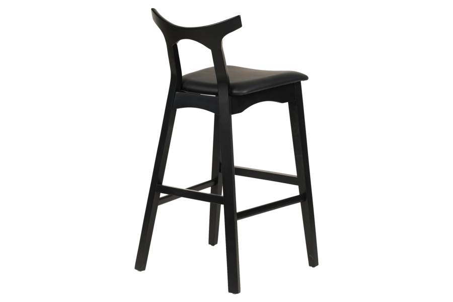 ΣΚΑΜΠΟ ΜΠΑΡ USOPP HM9951.02 RUBBERWOOD & PU ΣΕ ΜΑΥΡΟ 49x53x99,5Υεκ.