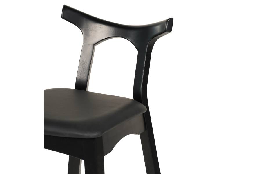ΣΚΑΜΠΟ ΜΠΑΡ USOPP HM9951.02 RUBBERWOOD & PU ΣΕ ΜΑΥΡΟ 49x53x99,5Υεκ.
