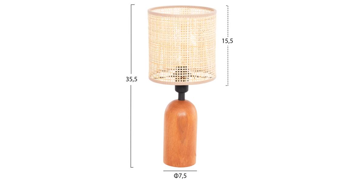 ΕΠΙΤΡΑΠΕΖΙΟ ΦΩΤΙΣΤΙΚΟ LYKTUR HM4709 ΜΠΕΖ ΚΑΠΕΛΟ WICKER-ΞΥΛΙΝΗ ΒΑΣΗ Φ15,5x35,5Υεκ.