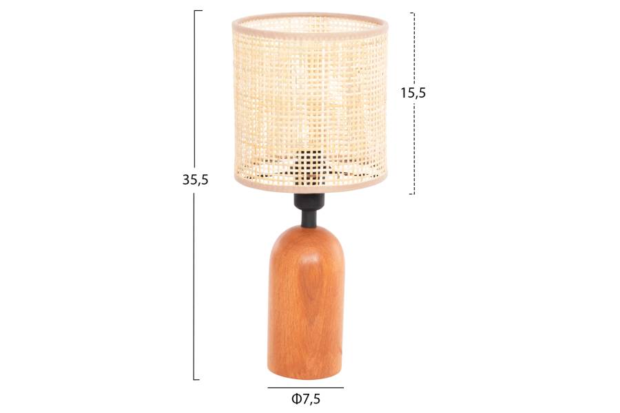 ΕΠΙΤΡΑΠΕΖΙΟ ΦΩΤΙΣΤΙΚΟ LYKTUR HM4709 ΜΠΕΖ ΚΑΠΕΛΟ WICKER-ΞΥΛΙΝΗ ΒΑΣΗ Φ15,5x35,5Υεκ.