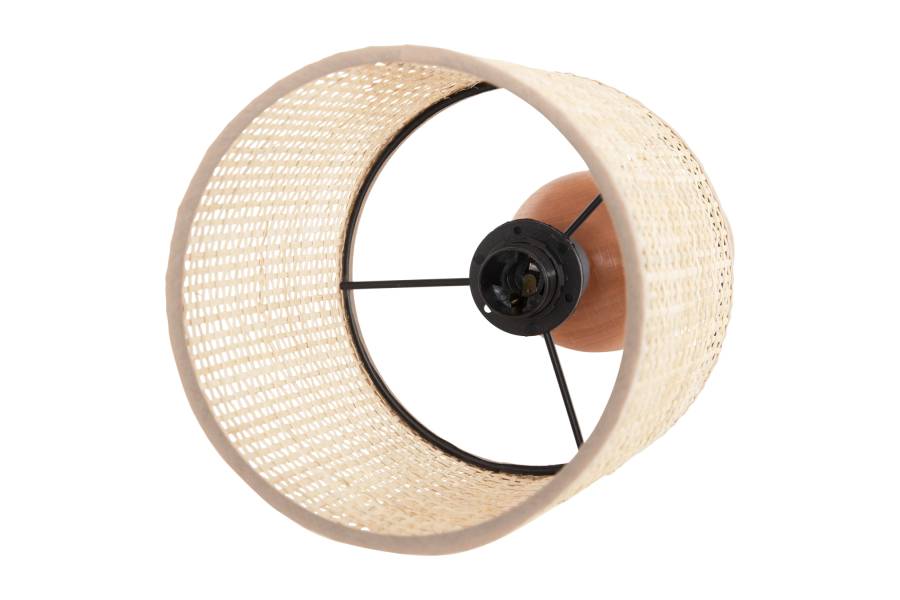 ΕΠΙΤΡΑΠΕΖΙΟ ΦΩΤΙΣΤΙΚΟ LYKTUR HM4709 ΜΠΕΖ ΚΑΠΕΛΟ WICKER-ΞΥΛΙΝΗ ΒΑΣΗ Φ15,5x35,5Υεκ.