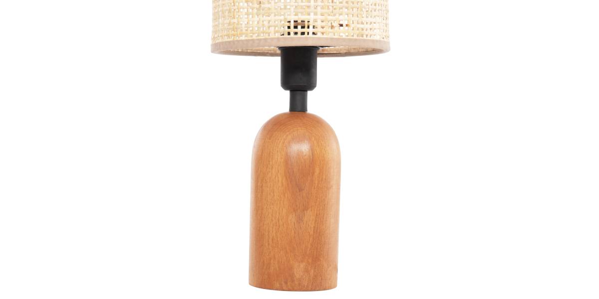 ΕΠΙΤΡΑΠΕΖΙΟ ΦΩΤΙΣΤΙΚΟ LYKTUR HM4709 ΜΠΕΖ ΚΑΠΕΛΟ WICKER-ΞΥΛΙΝΗ ΒΑΣΗ Φ15,5x35,5Υεκ.