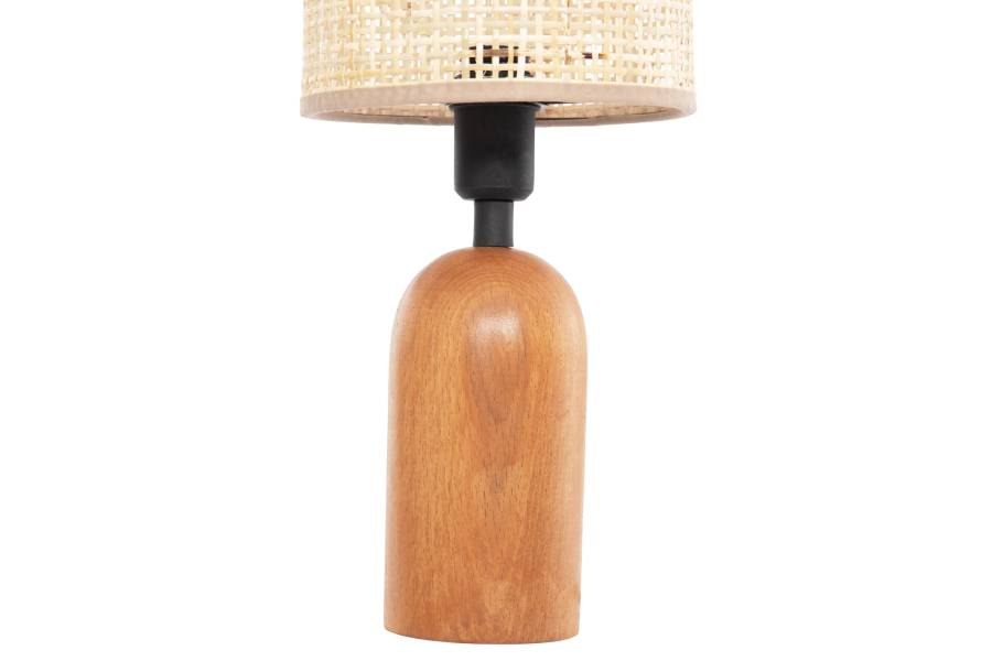 ΕΠΙΤΡΑΠΕΖΙΟ ΦΩΤΙΣΤΙΚΟ LYKTUR HM4709 ΜΠΕΖ ΚΑΠΕΛΟ WICKER-ΞΥΛΙΝΗ ΒΑΣΗ Φ15,5x35,5Υεκ.