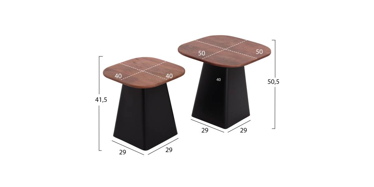 ΤΡΑΠΕΖΙA ΣΑΛΟΝΙΟΥ 2ΤΜΧ VAIOLA HM9998 ΞΥΛΟ MANGO TOP-ΜΕΤΑΛΛΙΚΕΣ ΒΑΣΕΙΣ ΜΑΥΡΕΣ 40x40 & 50x50 εκ.