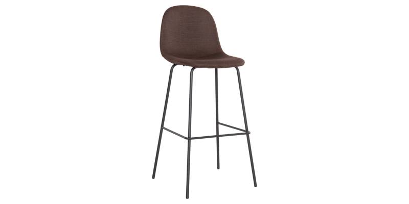 ΣΚΑΜΠΟ ΜΠΑΡ VINCENT HM8579.23 ΚΑΦΕ ΥΦΑΣΜΑ-ΜΑΥΡΟΣ ΜΕΤΑΛΛΙΚΟΣ ΣΚΕΛΕΤΟΣ 47x46x104Υεκ.