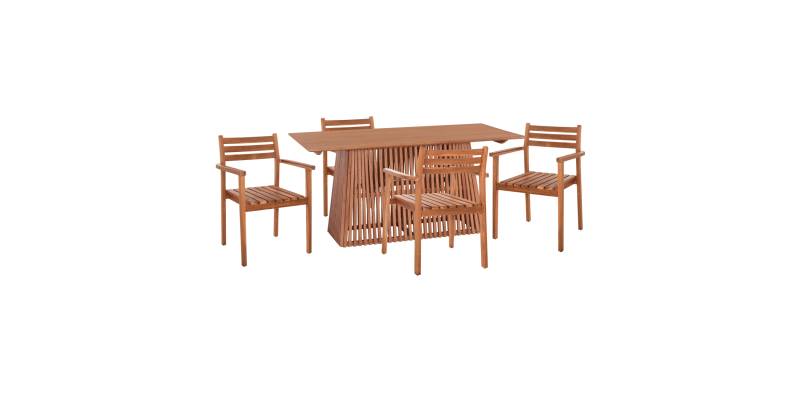 ΣΕΤ ΤΡΑΠΕΖΑΡΙΑΣ 5ΤΜΧ HENDER HM21078.04 ΟΡΘΟΓΩΝΙΟ ΤΡΑΠΕΖΙ & 4 ΚΑΡΕΚΛΕΣ