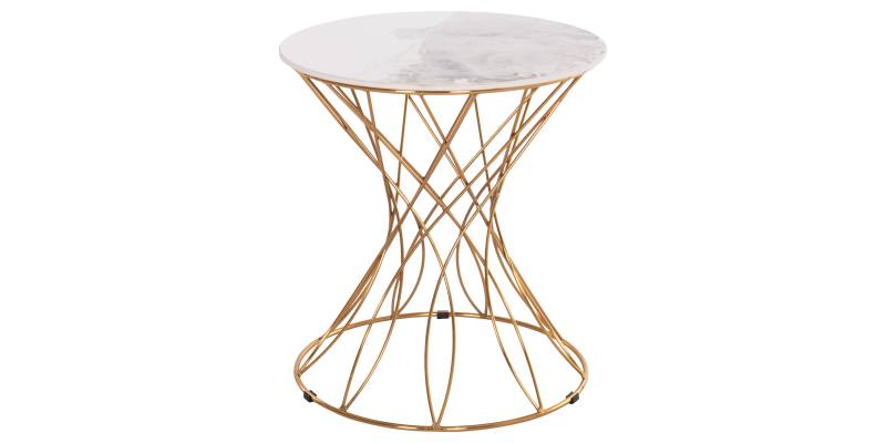 ΒΟΗΘΗΤΙΚΟ ΤΡΑΠΕΖΑΚΙ RUDY HM18037.01 ΚΕΡΑΜΙΚΟ TOP ΛΕΥΚΟ-ΜΕΤΑΛΛΟ ΧΡΥΣΟ Φ45x48,5Υεκ.