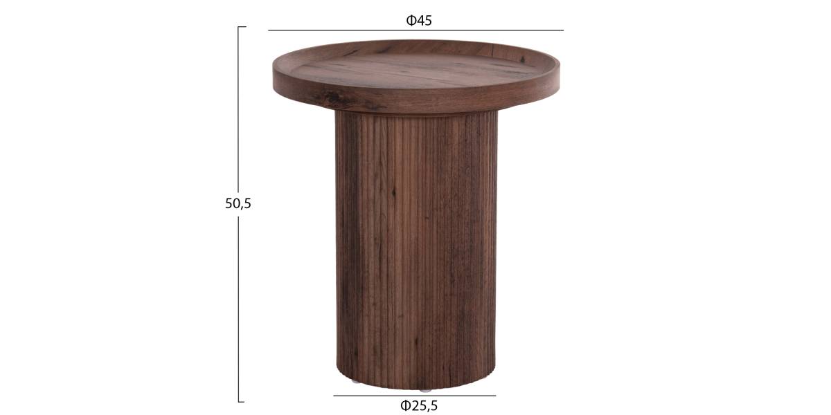 ΒΟΗΘΗΤΙΚΟ ΤΡΑΠΕΖΙ MARGON HM18027 MDF ΣΕ ΣΚΟΥΡΟ ΚΑΦΕ ΞΥΛΟΥ Φ45x50,5Υεκ.