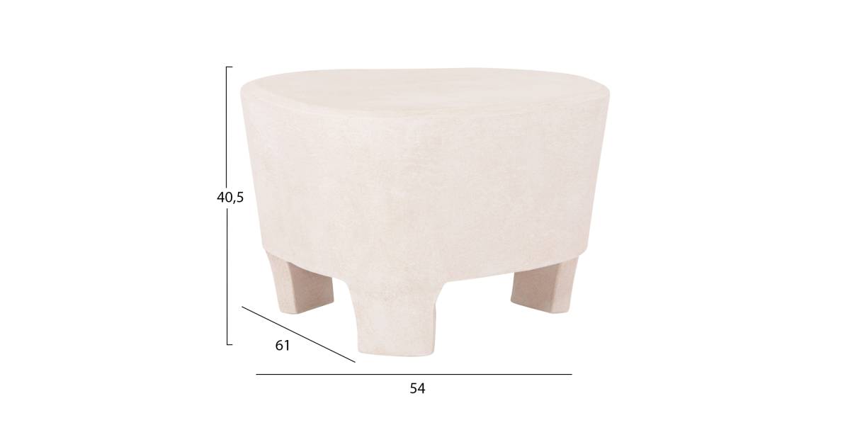 ΤΡΑΠΕΖΙ ΣΑΛΟΝΙΟΥ ΣΕΙΡΑ SANTORINI HM18053 MDF ΣΕ ΥΠΟΛΕΥΚΟ ΧΡΩΜΑ 54x61x40,5Υεκ.