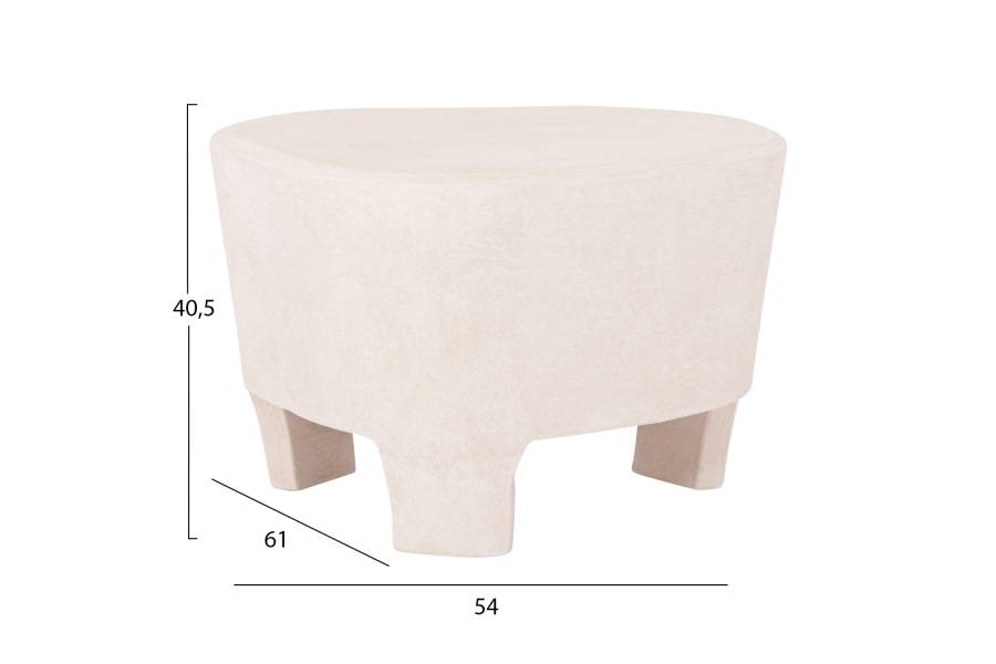 ΤΡΑΠΕΖΙ ΣΑΛΟΝΙΟΥ ΣΕΙΡΑ SANTORINI HM18053 MDF ΣΕ ΥΠΟΛΕΥΚΟ ΧΡΩΜΑ 54x61x40,5Υεκ.