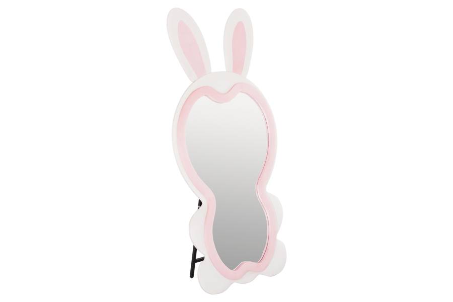 ΠΑΙΔΙΚΟΣ ΚΑΘΡΕΦΤΗΣ ΔΑΠΕΔΟΥ BUNNY HM4489.01 MDF ΡΟΖ & ΛΕΥΚΟ-ΜΑΥΡΟ STAND 80x162Υεκ.