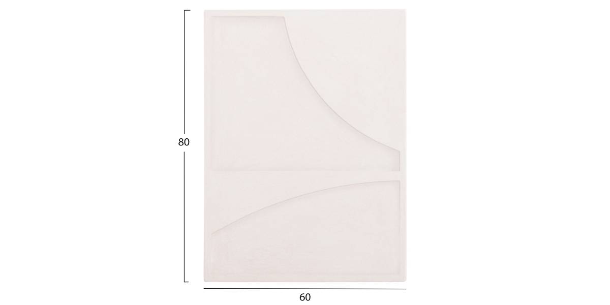 ΠΙΝΑΚΑΣ ΟΡΘΟΓΩΝΙΟΣ ΣΕΙΡΑ SANTORINI HM4509 MDF ΥΠΟΛΕΥΚΟ ΧΡΩΜΑ 60x4(πάχος)x80Υεκ.