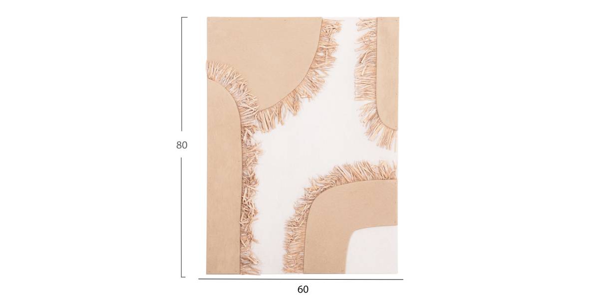 ΠΙΝΑΚΑΣ ΟΡΘΟΓΩΝΙΟΣ ΣΕΙΡΑ SANTORINI HM4533 MDF ΥΠΟΛΕΥΚΟ-ΚΑΦΕ-ΚΡΟΣΙΑ ΜΠΕΖ 60x4,5(πάχος)x80Υεκ