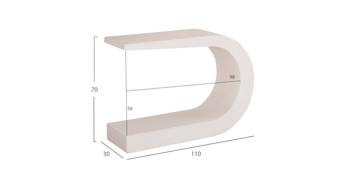 ΚΟΝΣΟΛΑ ΣΕΙΡΑ SANTORINI HM18049 MDF ΣΕ ΥΠΟΛΕΥΚΟ ΧΡΩΜΑ 110x30x70Υεκ.