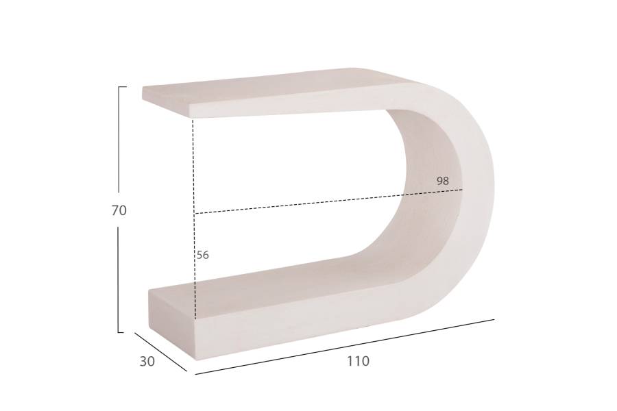 ΚΟΝΣΟΛΑ ΣΕΙΡΑ SANTORINI HM18049 MDF ΣΕ ΥΠΟΛΕΥΚΟ ΧΡΩΜΑ 110x30x70Υεκ.