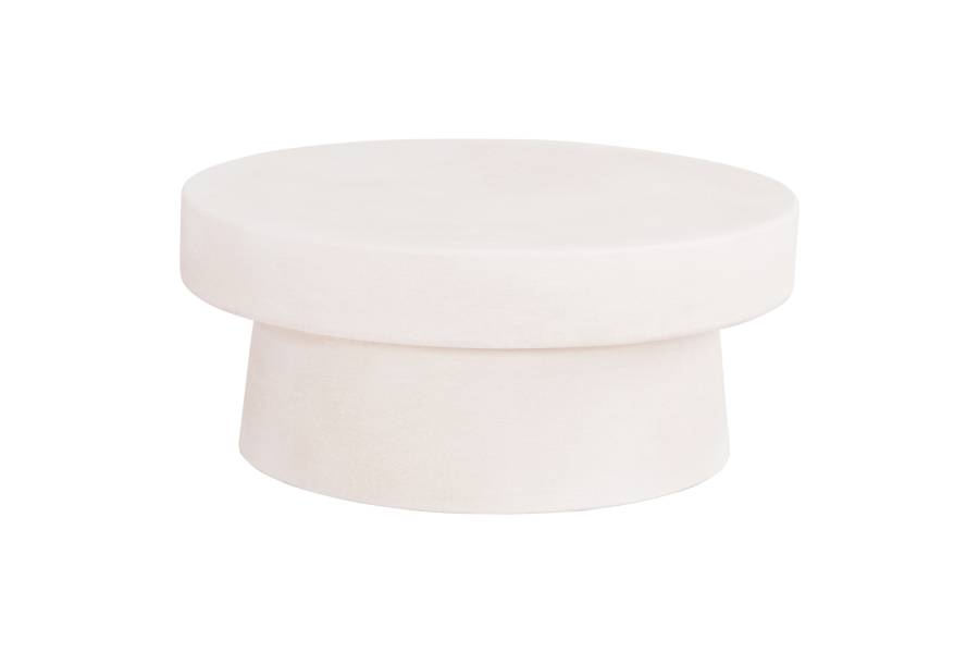 ΤΡΑΠΕΖΙ ΣΑΛΟΝΙΟΥ ΣΤΡΟΓΓΥΛΟ ΣΕΙΡΑ SANTORINI HM18050 MDF ΣΕ ΥΠΟΛΕΥΚΟ ΧΡΩΜΑ Φ80x35Υεκ.