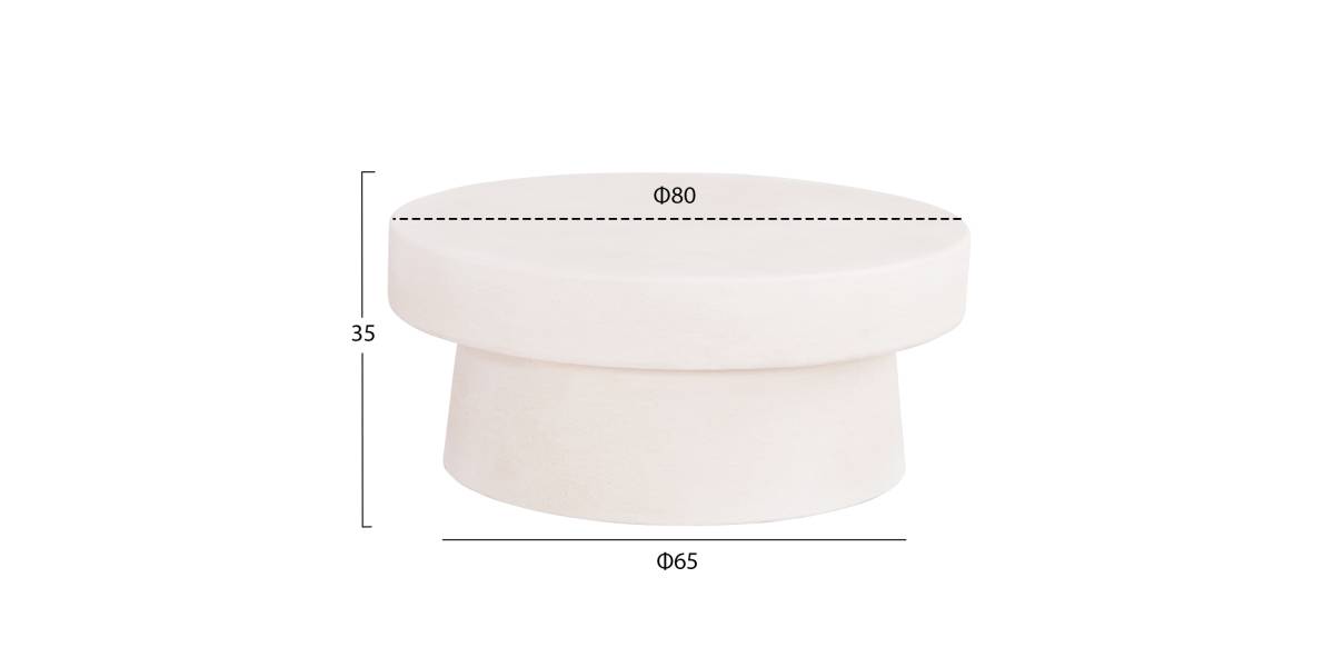 ΤΡΑΠΕΖΙ ΣΑΛΟΝΙΟΥ ΣΤΡΟΓΓΥΛΟ ΣΕΙΡΑ SANTORINI HM18050 MDF ΣΕ ΥΠΟΛΕΥΚΟ ΧΡΩΜΑ Φ80x35Υεκ.